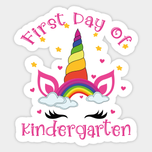 Cute Unicorn Face | 1st Day of Kindergarten Sticker